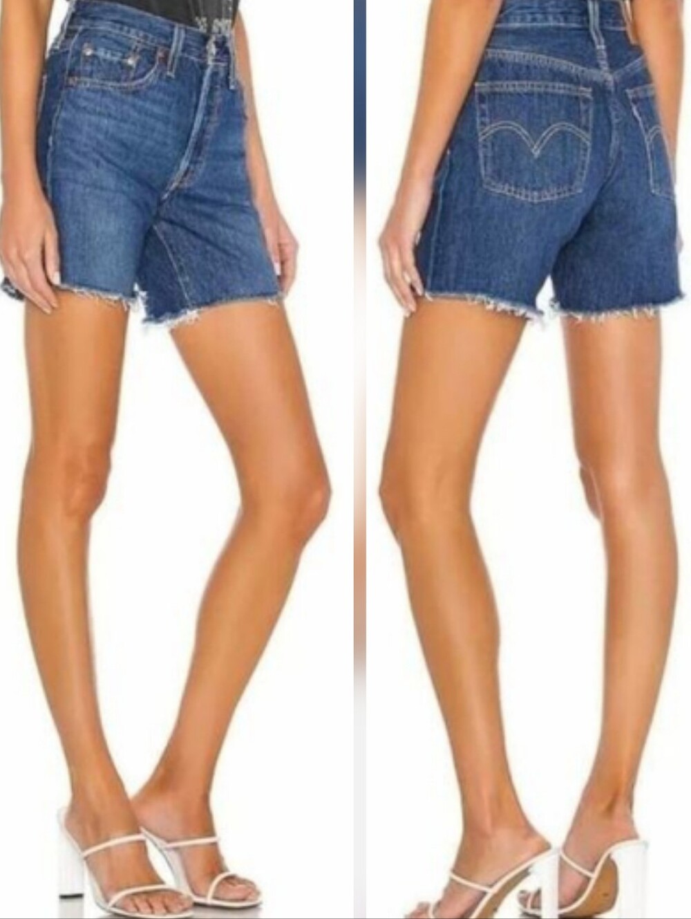 Levis 501 high rise Raw Hem Mom Denim jean shorts plus‎ size 16W new!!!